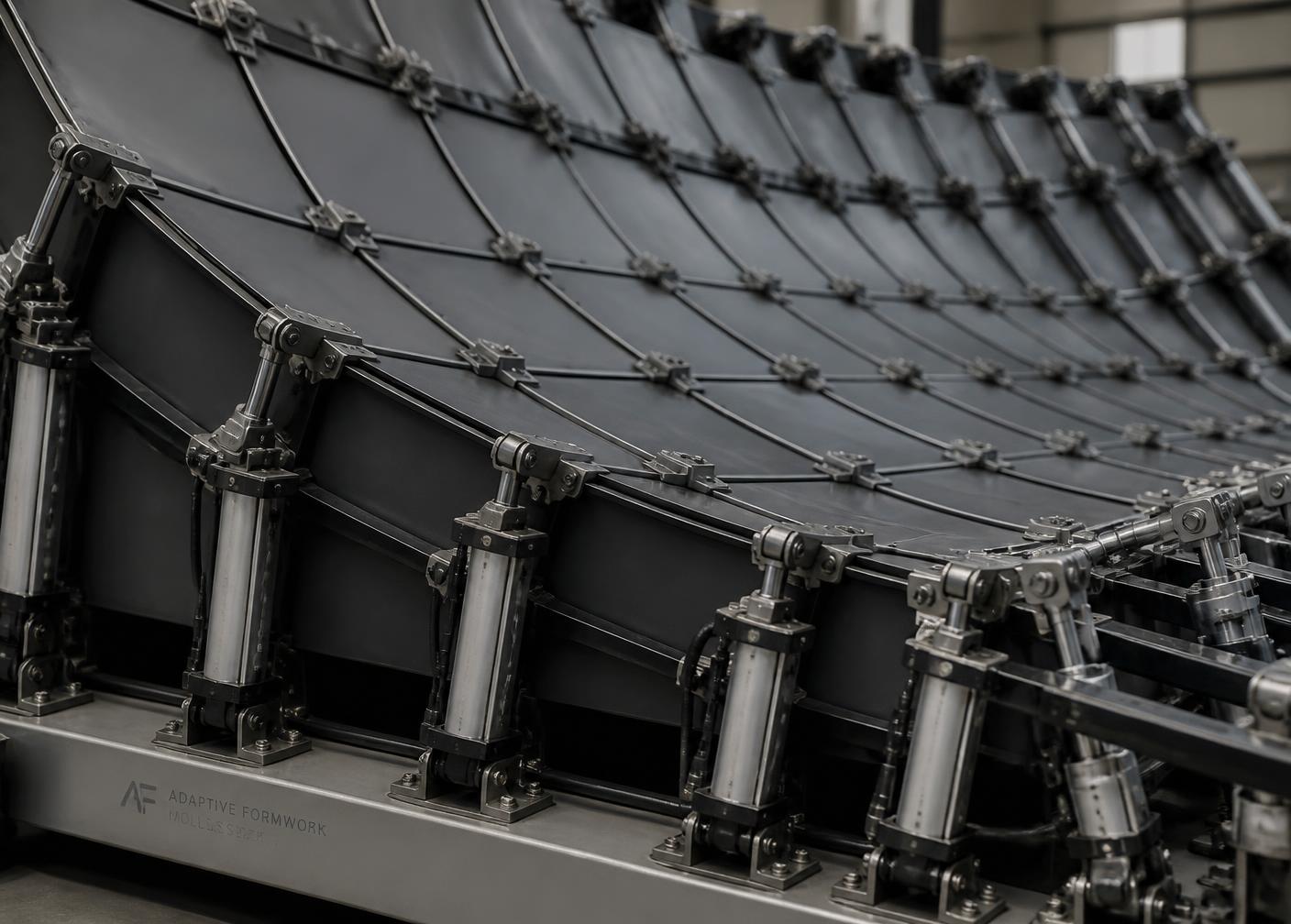 Adaptive formwork mould with precision actuator grid
